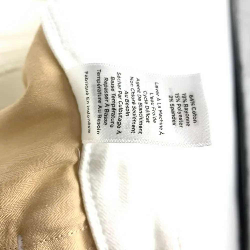 Talbots Jegging Crop Jans Womens Size 4 White Stretch Tapered Leg